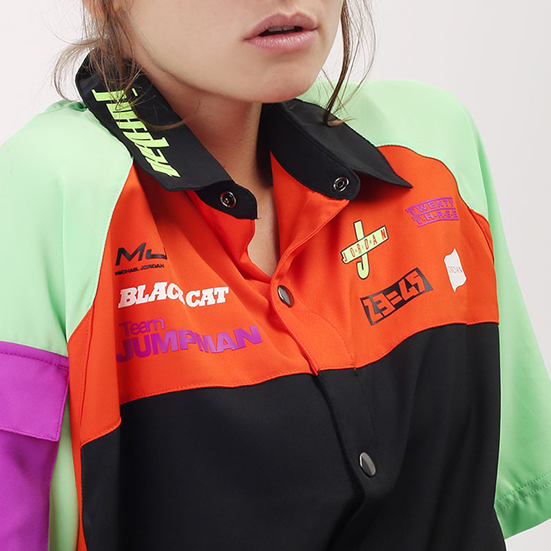 женская разноцветная рубашка Jordan Moto Short-Sleeve Top CV7558-010 - цена, описание, фото 3